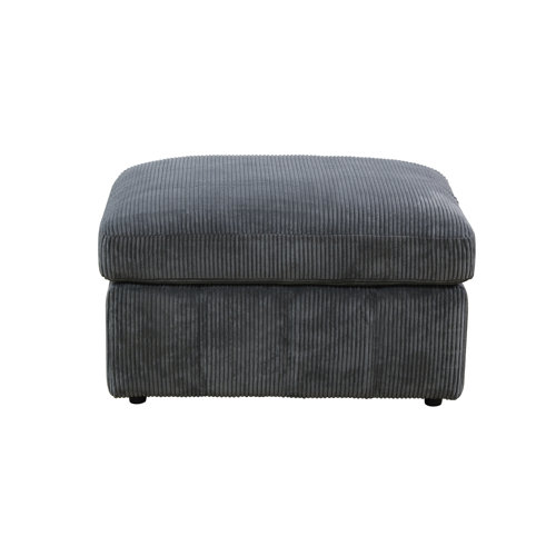 Latitude Run® Dark Gray Corduroy Living Room Sectional Ottoman Wayfair